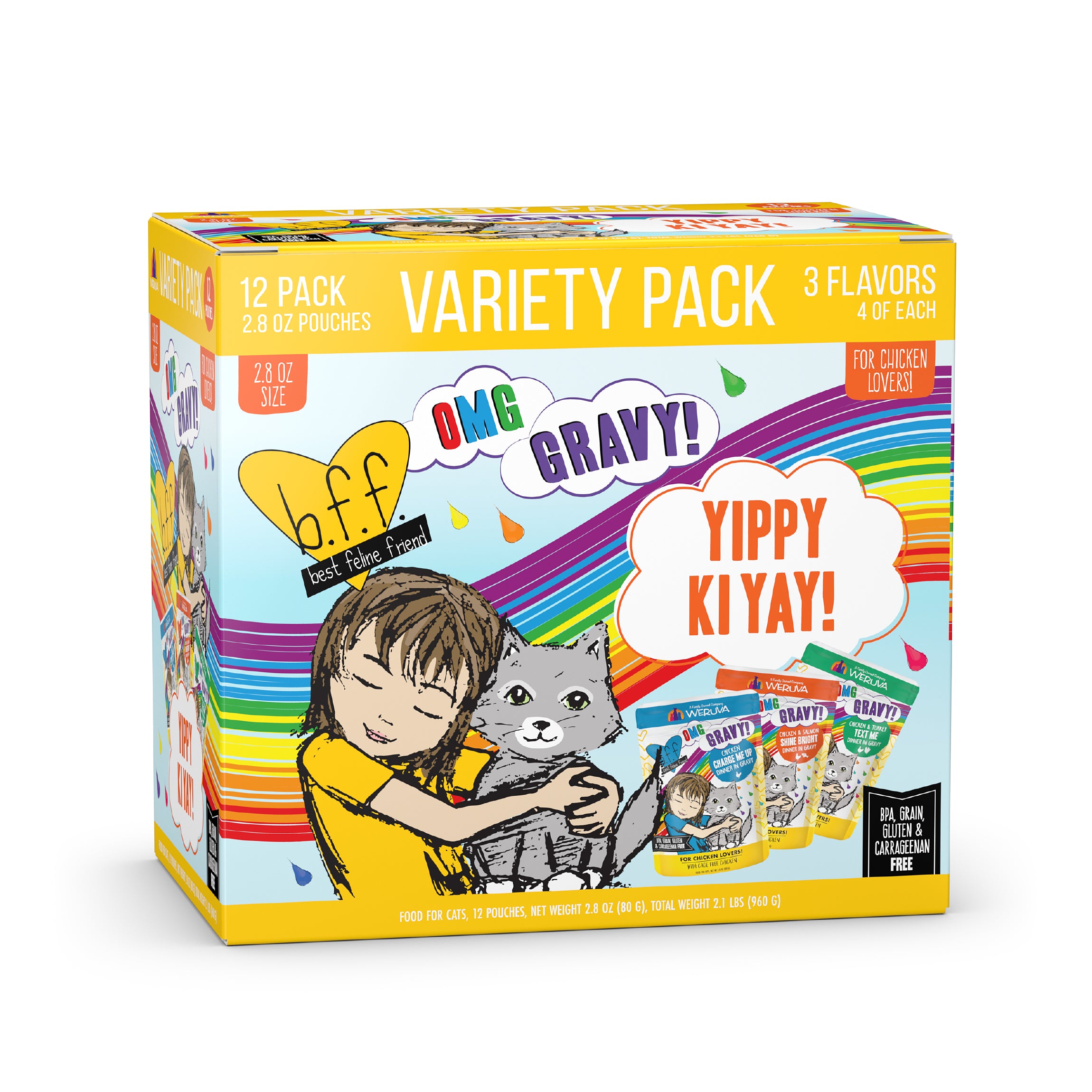 Weruva BFF OMG Gravy Yippy Ki Yay Variety Pack Wet Cat Food