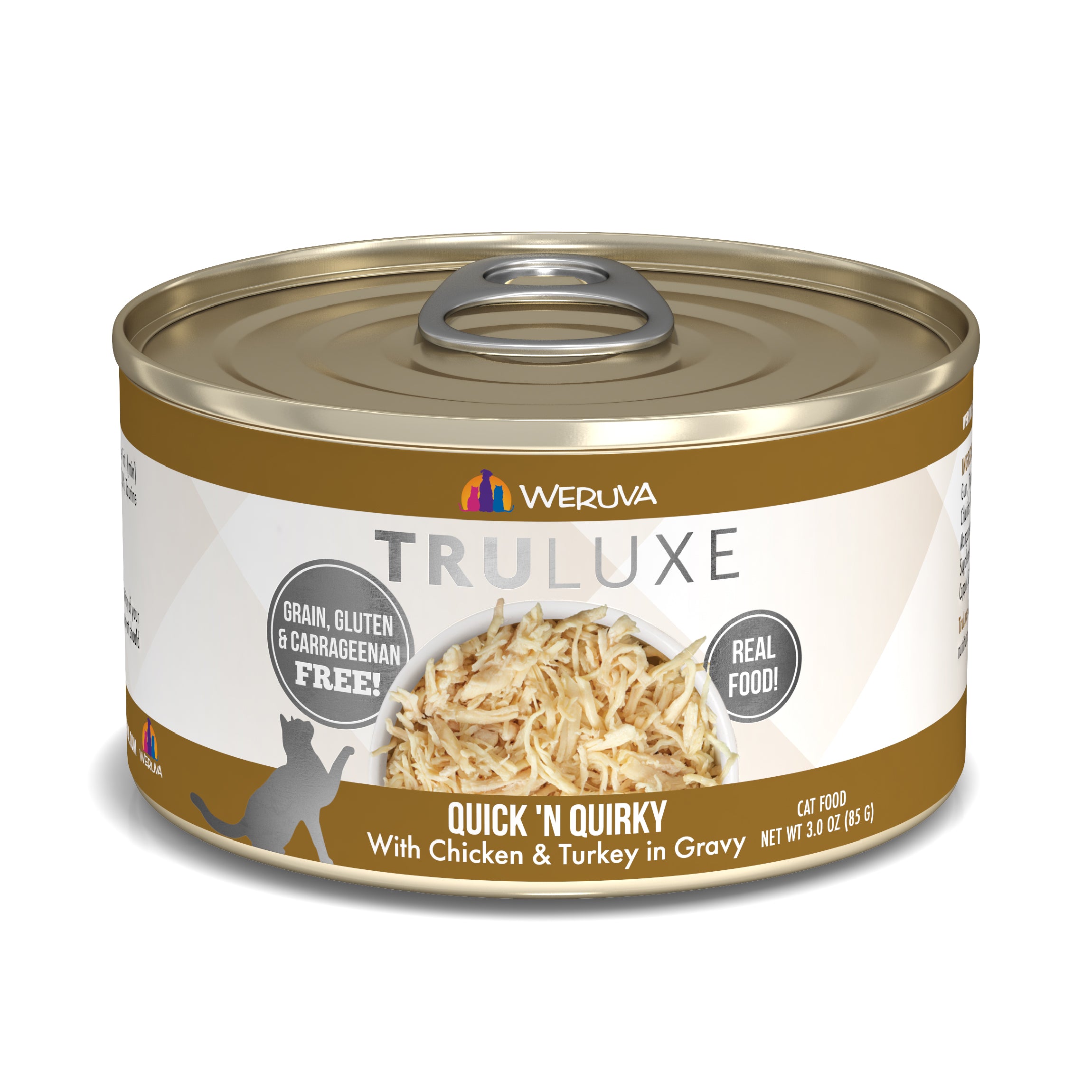 Weruva Truluxe Quick N Quirky with Chicken Turkey in Gravy Canned Cat Food 3 oz Case of 24