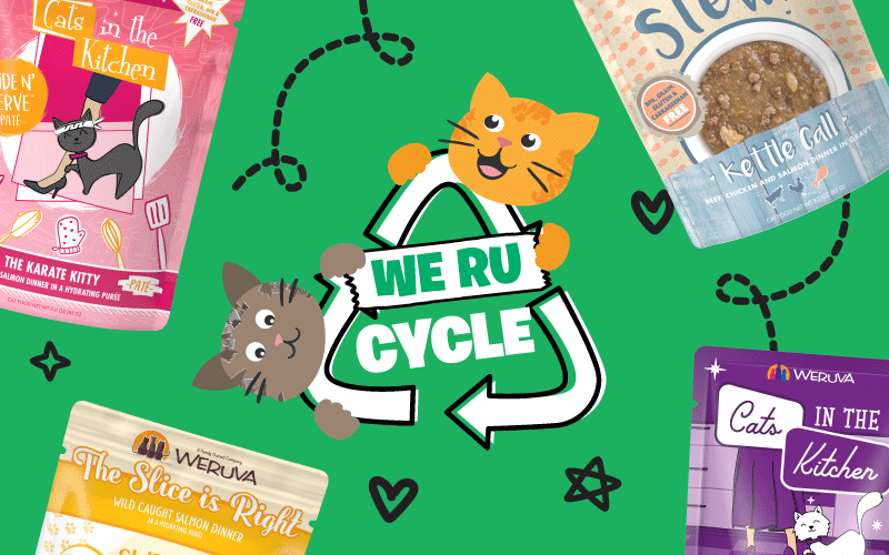 WeRuCycle Banner with Cat Food Pouches