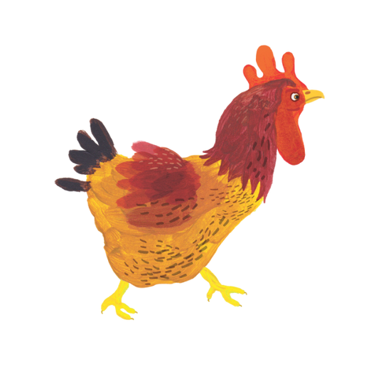 Chicken oil painting character