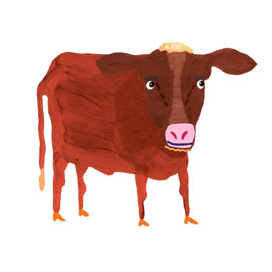 Cow oil painting character