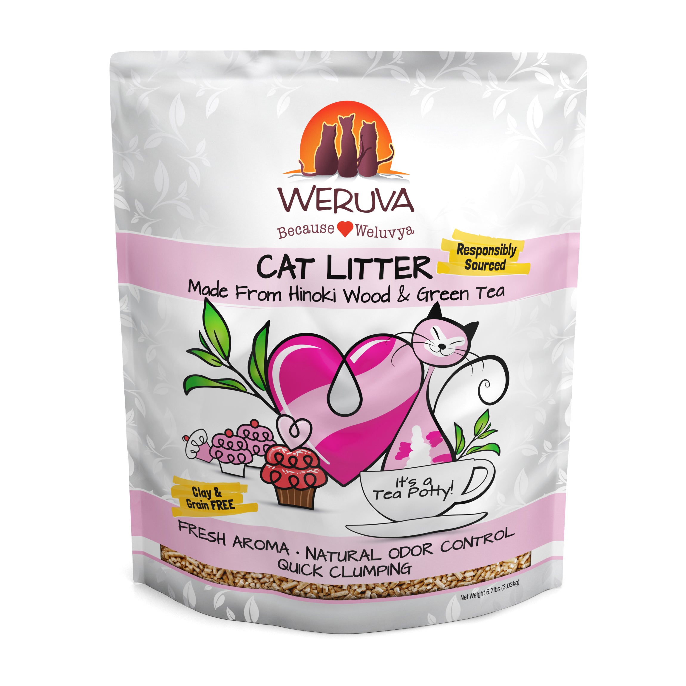 Weruva Tea Potty Hinoki Wood Green Tea Cat Litter